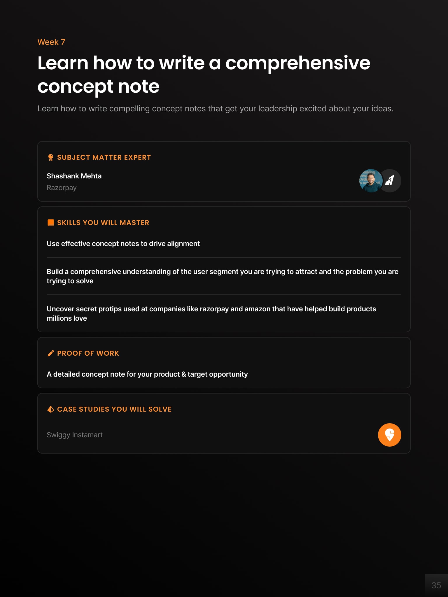 Product Management Launchpad Curriculum Page 35