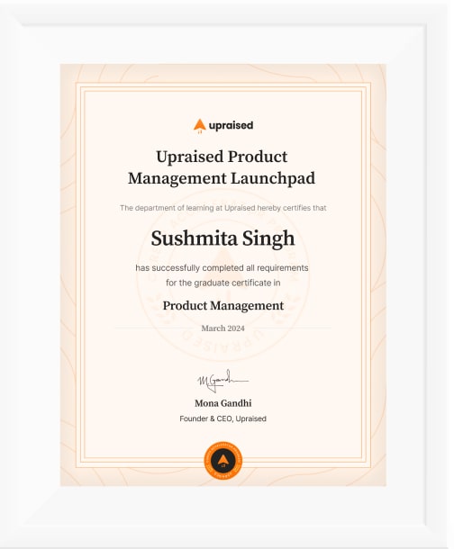 Sample Product Management Launchpad Certificate